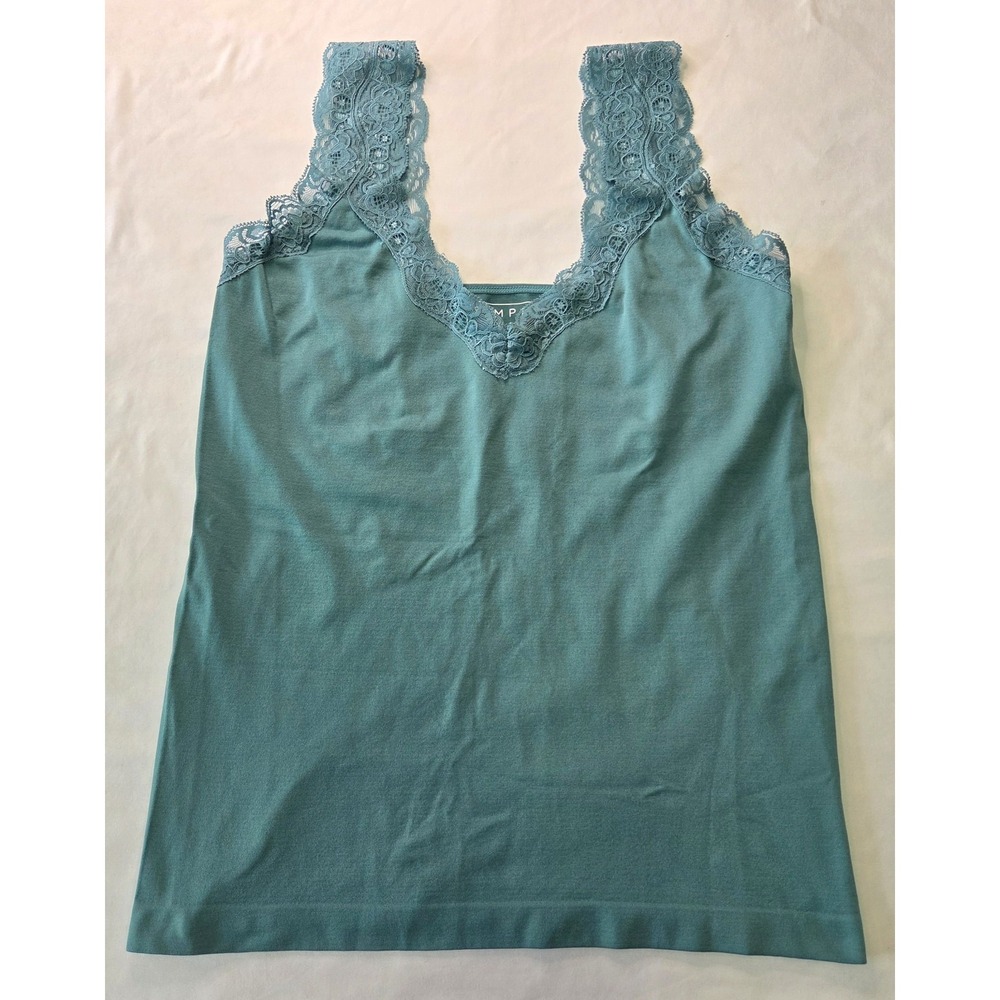 Simply Styled Sz L Lace Trim Babydoll Cami Tank y2k Fairy Cottage Coquette Retro